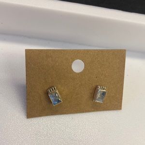 Moonstone stud earrings, Mounted in 925 sterling silver